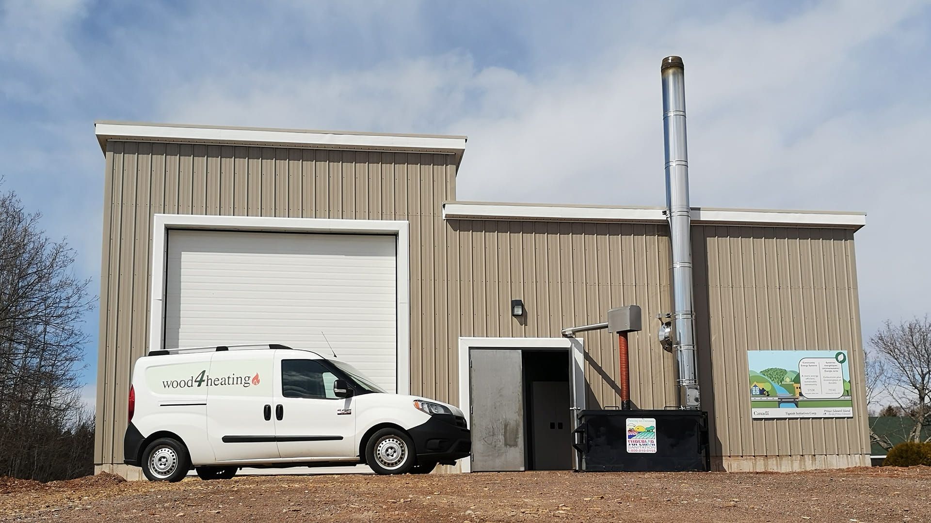 Wood heating factory in Canada